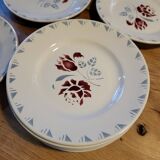 Lot of 11 flat plates Rose Rouge Niderviller