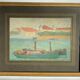 Tableau ancien, Marine, années 40