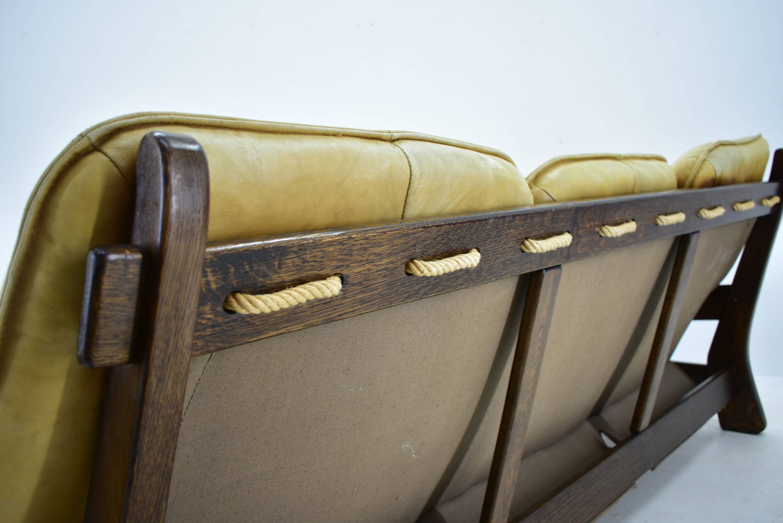 1970s Three Seater leather Sofa , Brazil