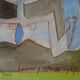 Peinture vintage de style cubiste hollandais, 1957