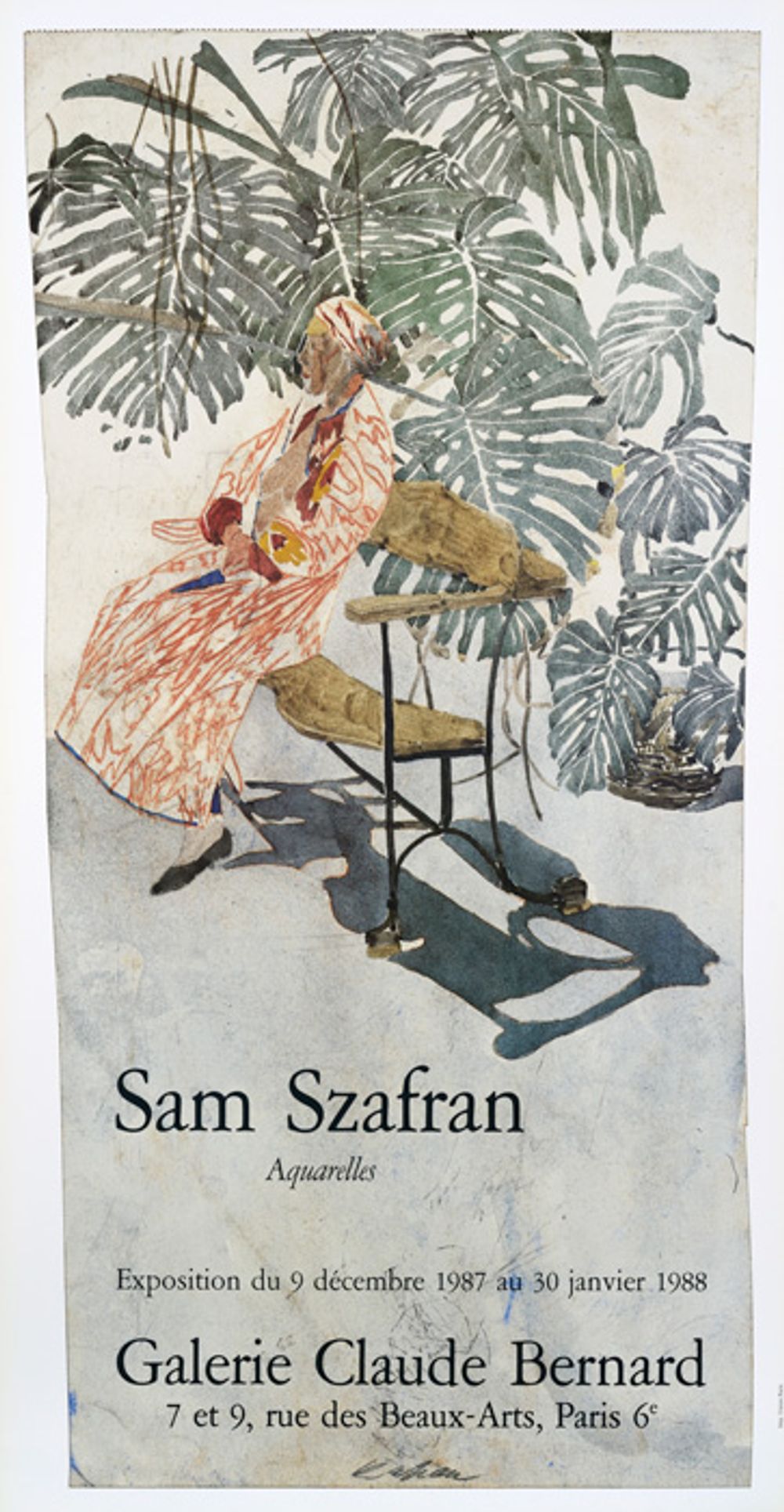 Affiche Sam Szafran "Aquarelles" 1987