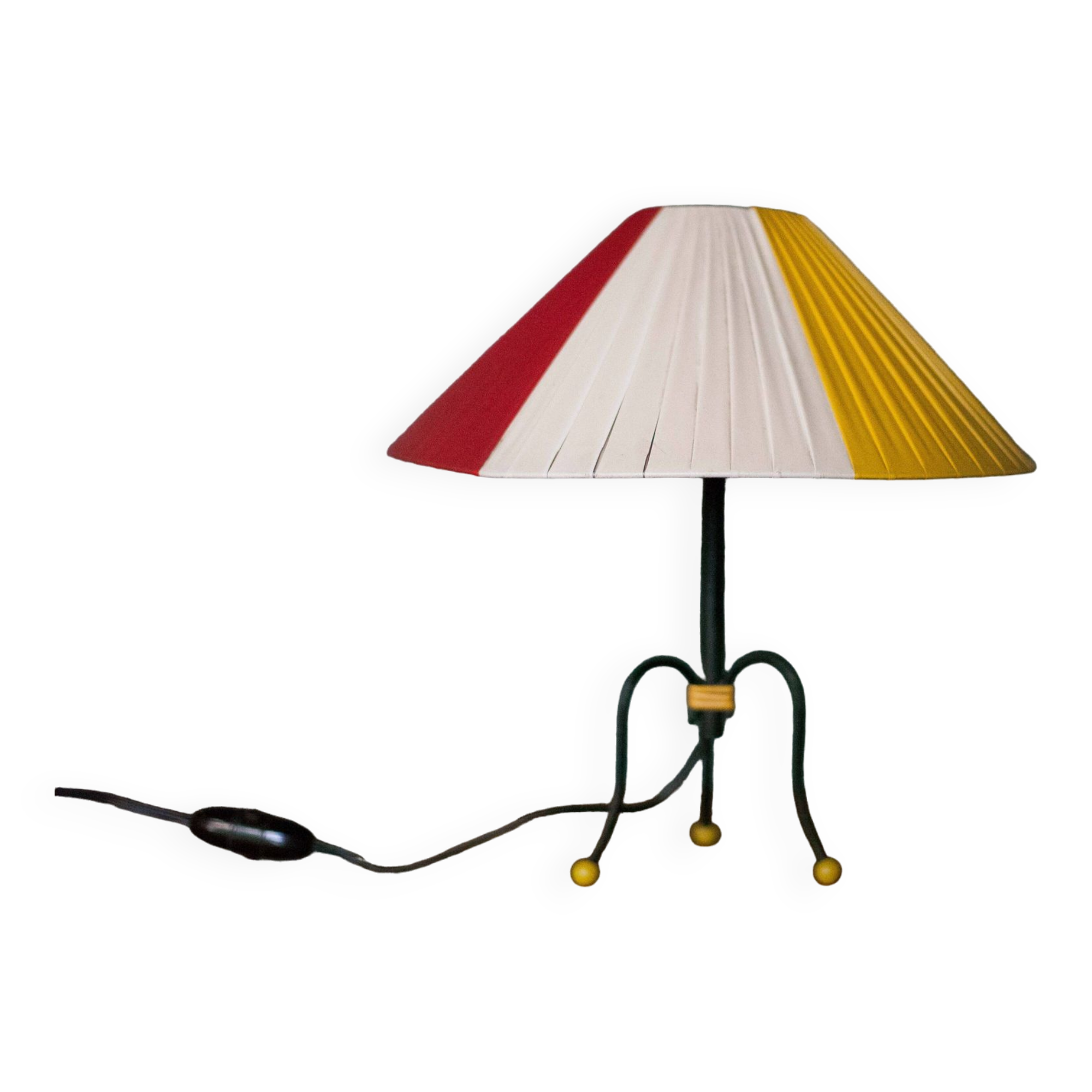 Vintage tripod lamp, bedside lamp, table lamp, rockabilly, retro, scoubidou son lamp, decoration