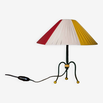 Vintage tripod lamp, bedside lamp, table lamp, rockabilly, retro, scoubidou son lamp, decoration