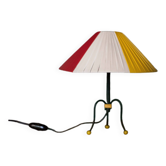 Lampe tripode vintage, lampe de chevet, lampe à poser, rockabilly, rétro, lampe fils scoubidou, déco