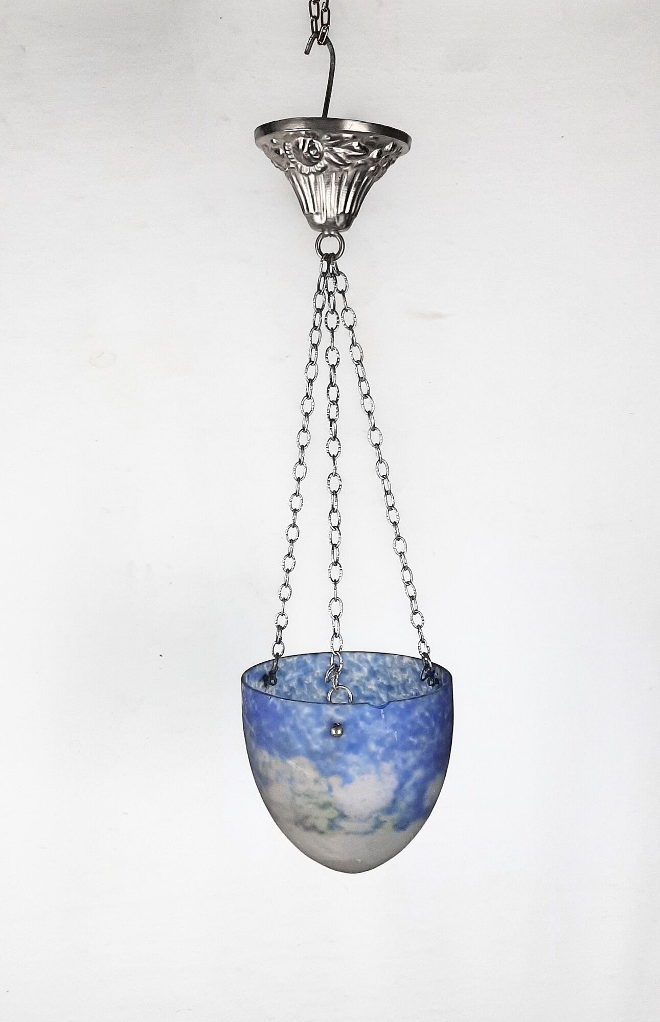 Art nouveau period pendant lamp signed noverdy france