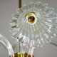 Amazing 6 light Art Deco Murano glass and brass chrome chandelier by Barovier