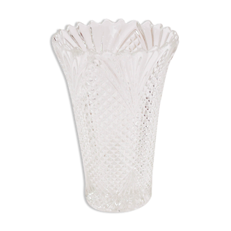 Vase vintage en verre moulé