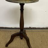 Louis XVI style tripod pedestal table in mahogany and marble