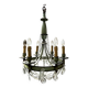Empire style chandelier with tassels and patinated sheet metal, 20th century