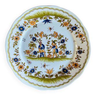Assiette « Vieux Moustiers » reproduction vintage