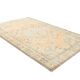 Tapis vintage à décor géométrique orange et crème