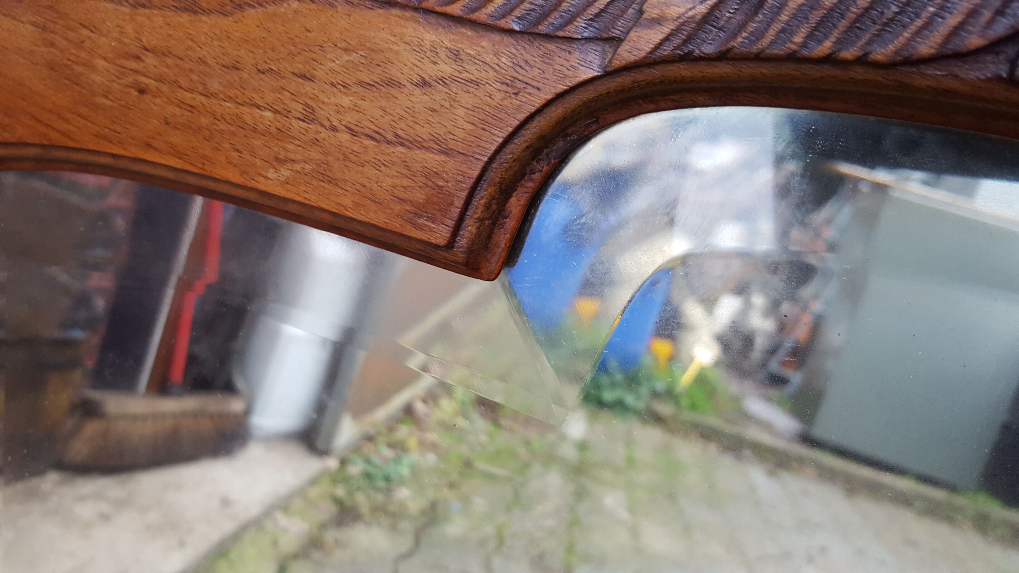 Bevelled art deco mirror 73x65 cm