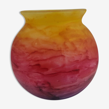 Vase, glass jar signed Jean Noel Bouillet