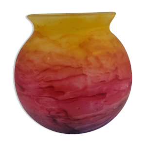 Vase, pot en verre signé - jean