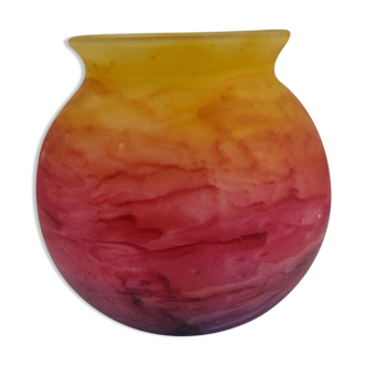 Vase, glass jar signed Jean Noel Bouillet