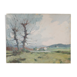 Landscape with trees and mountains