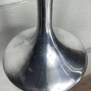 Pair of large aluminium bow candlesticks, Italy, 1970.