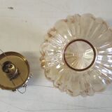 Table lamp with amber glass globe - mid 20th century