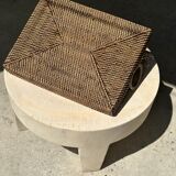 Rectangular Asian handmade basket with circular handle L:45 l:35