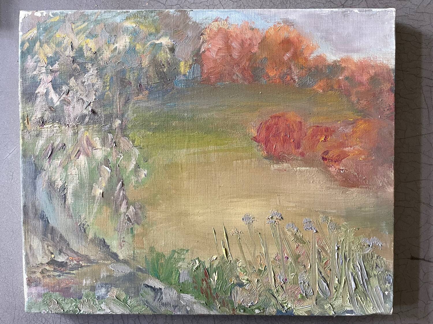 Vintage landscape painting from the 70s