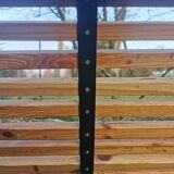 Metal and wood garden bench