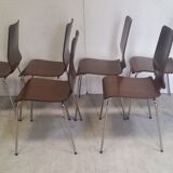 Set of 6 Danish thermoformed chairs
