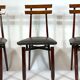 Set of six Mid-century Italian wood chairs
