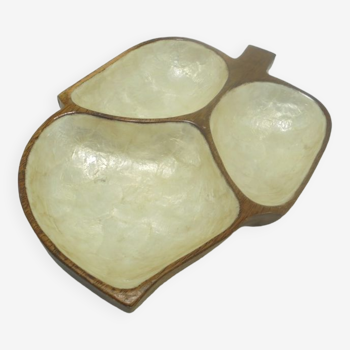 Wooden and mother-of-pearl pocket tray