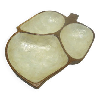 Wooden and mother-of-pearl pocket tray