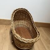 Vintage rattan toy pram
