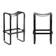 Pair of black metal stools without a backrest.