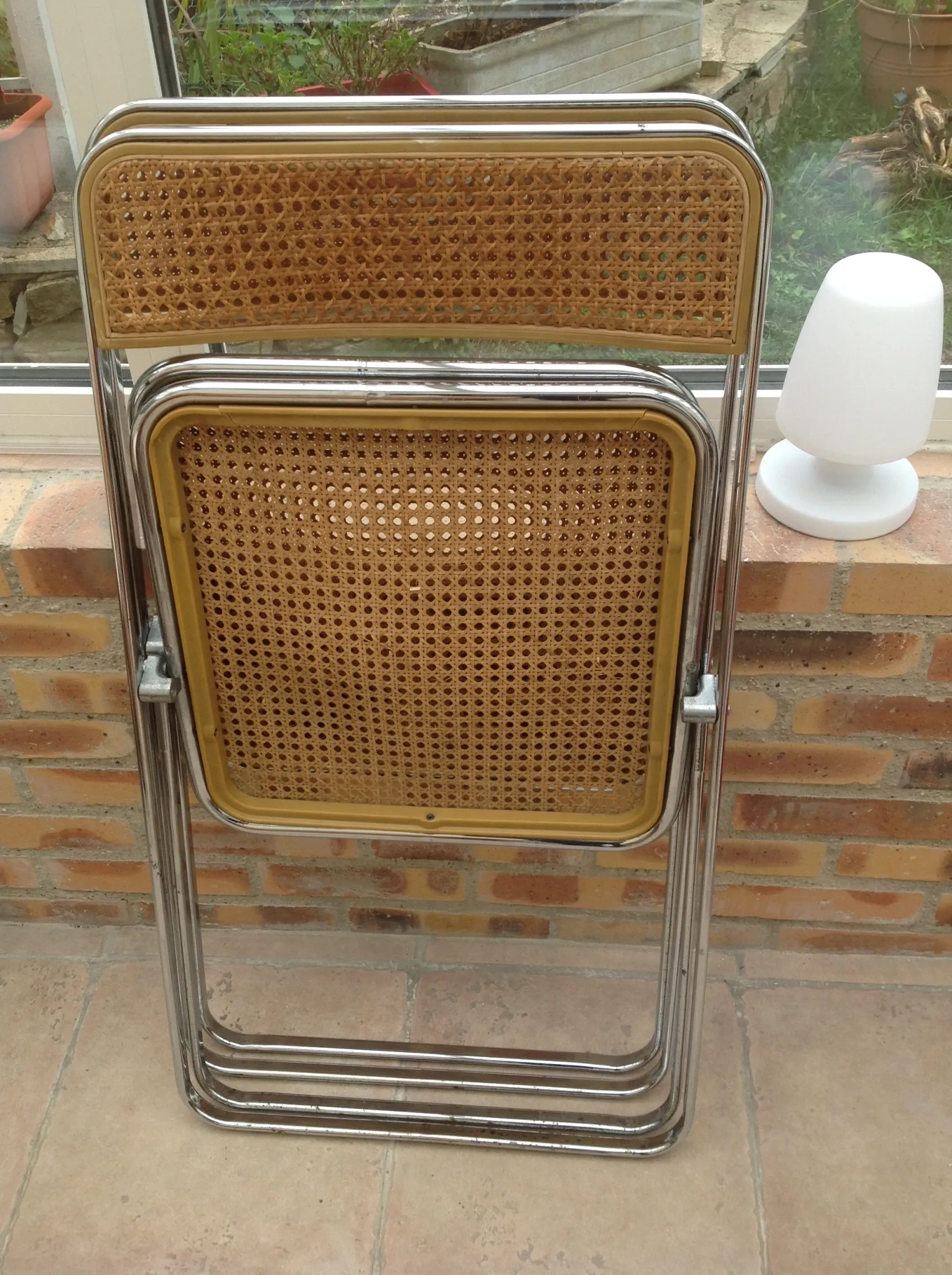 Pair of folding chairs made in Italy