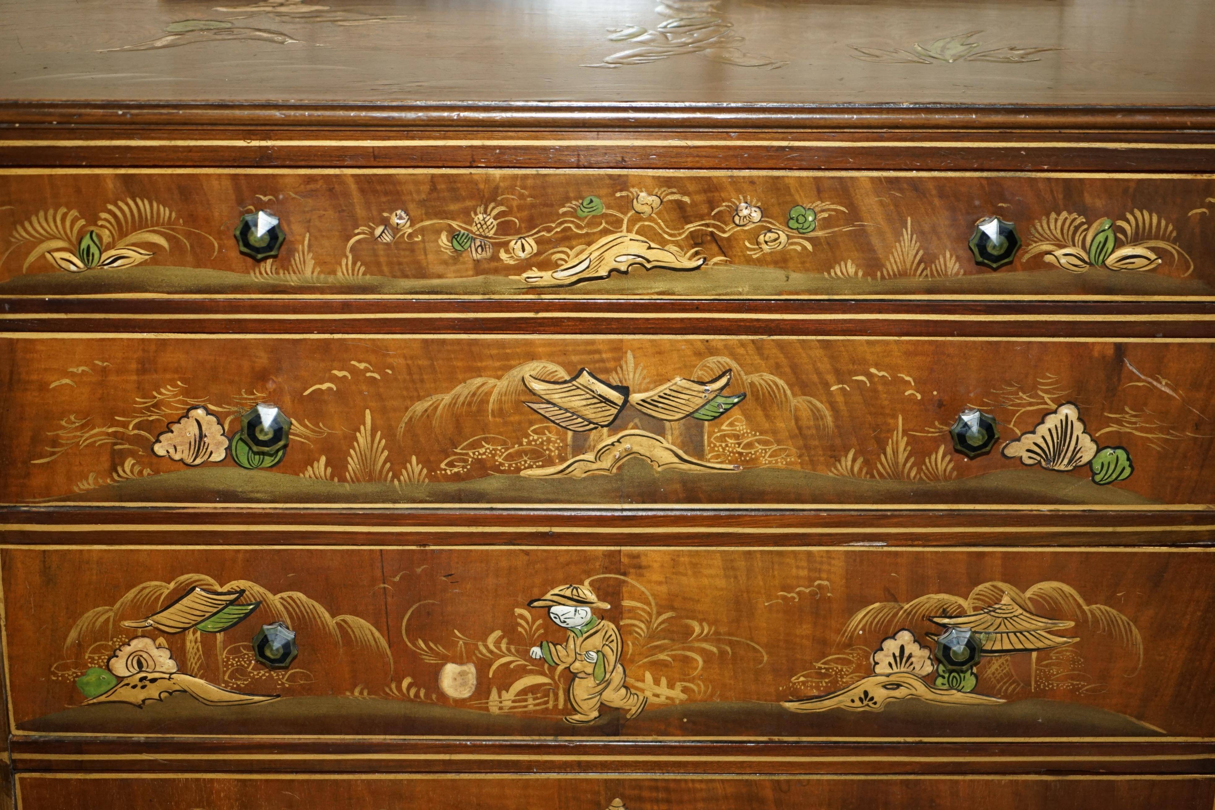 Edwardian chinoiserie commode hand-painted, 1910