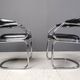 Vintage chrome and leatherette cantilever dining chairs by Giotto Stoppino,