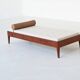 Scandinavian daybed in teak, wool and leather Denmark 1960