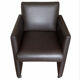 Modern armchair in brown faux leather