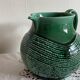 Green ceramic pitcher Sarreguemines vintage tableware