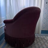 Pink velvet boudoir armchair