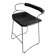 Organic sculptural bar stool c. Backrest Old Silver Steel and Black Leather
