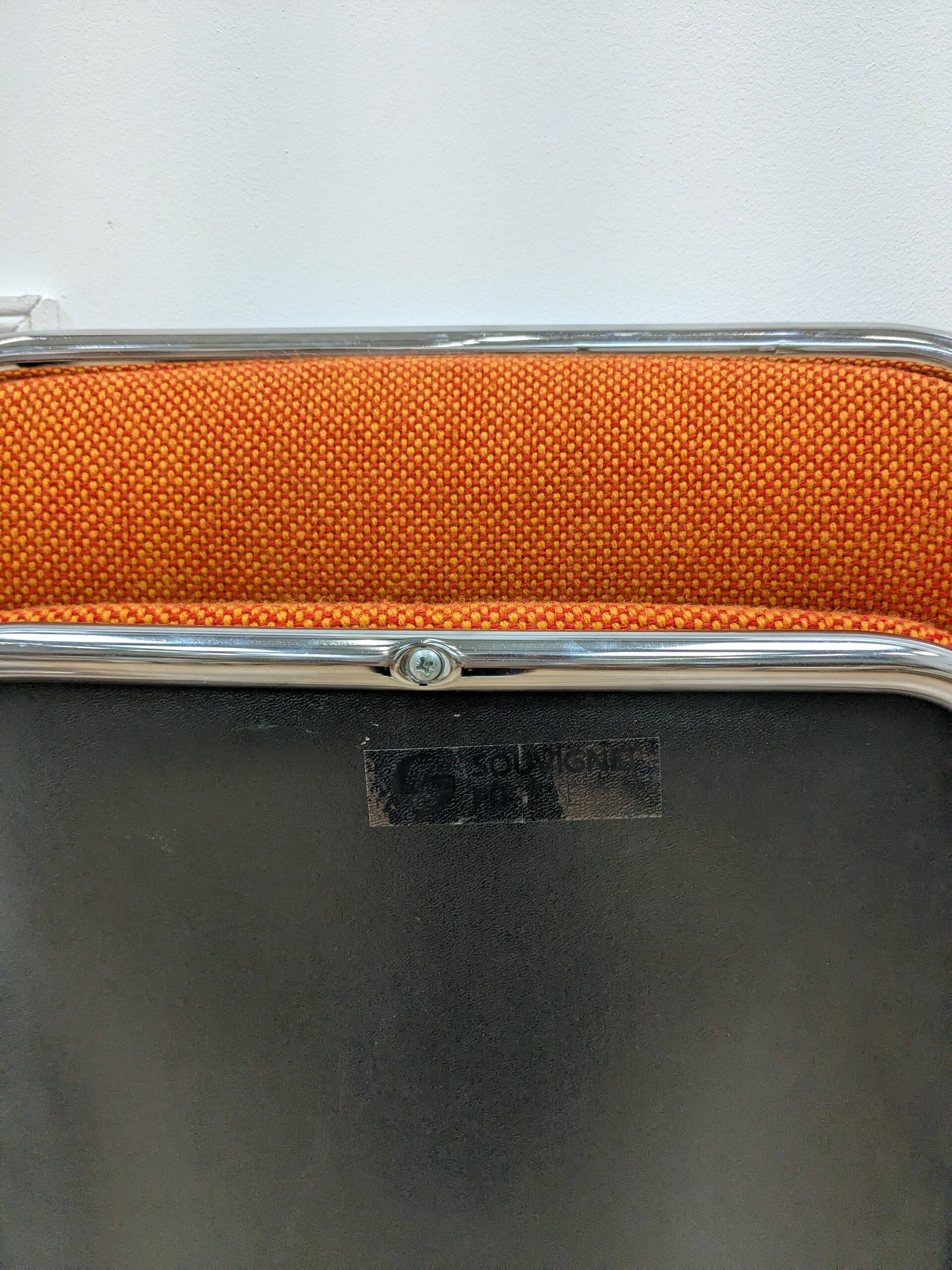 Orange folding chair