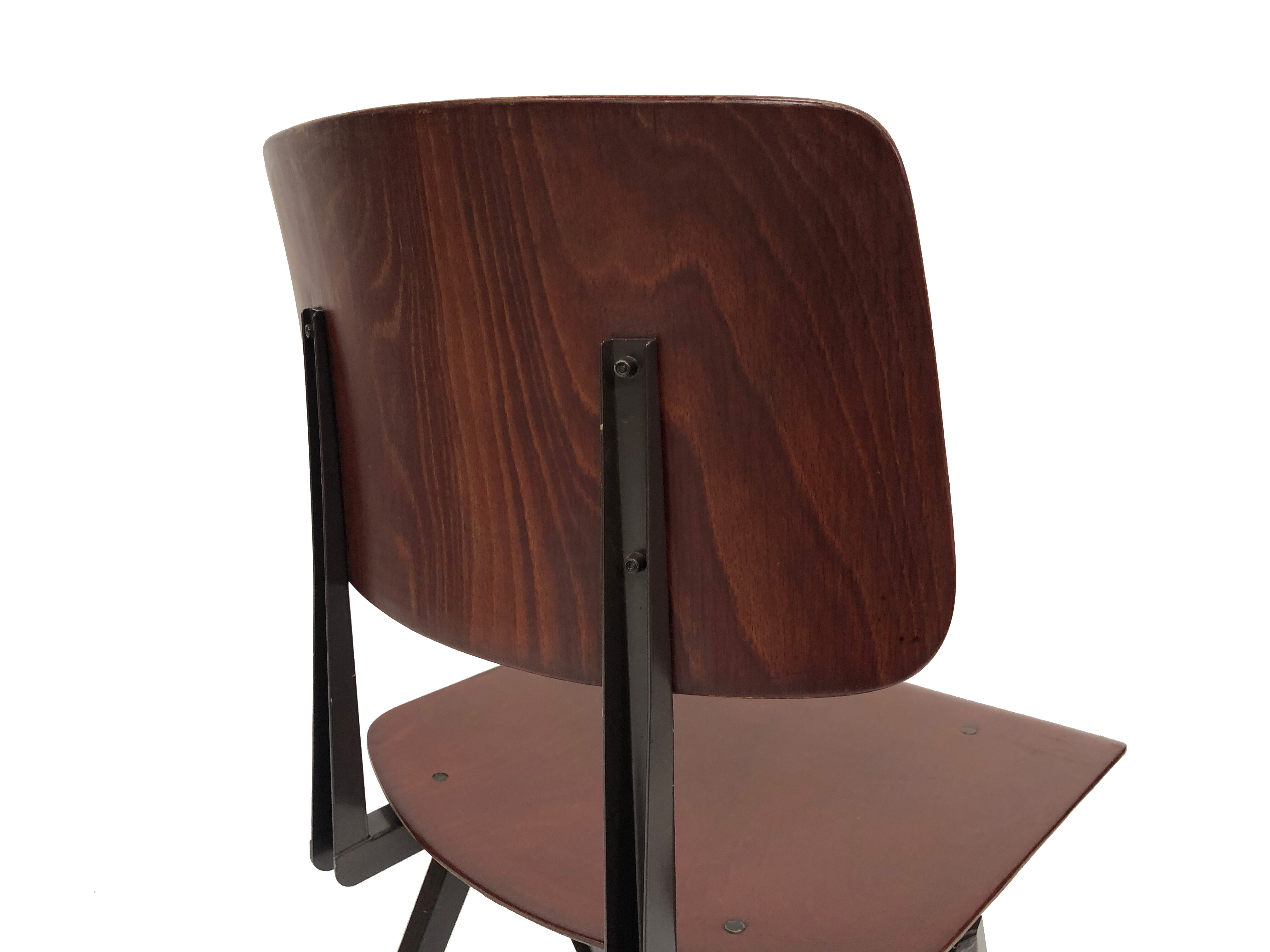 Vintage industrial chair Galvanitas S16 Pagholz Netherlands 60's