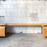 Bedroom in winked maple and fabric by Giovanni Offredi for Saporiti Italia 1970s