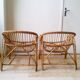 Pair of rattan basket armchairs