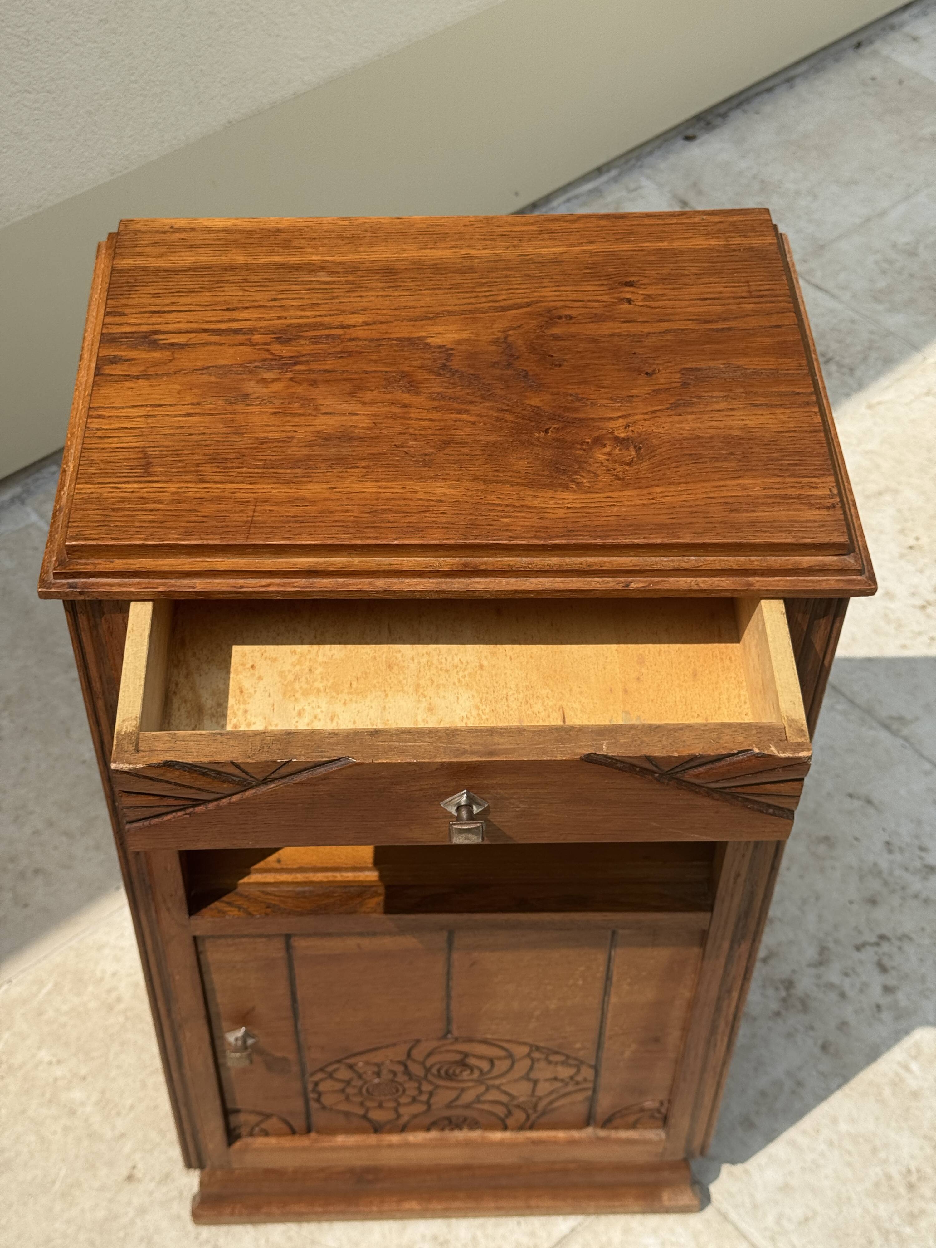 Art Deco bedside or jam cabinet H77.5
