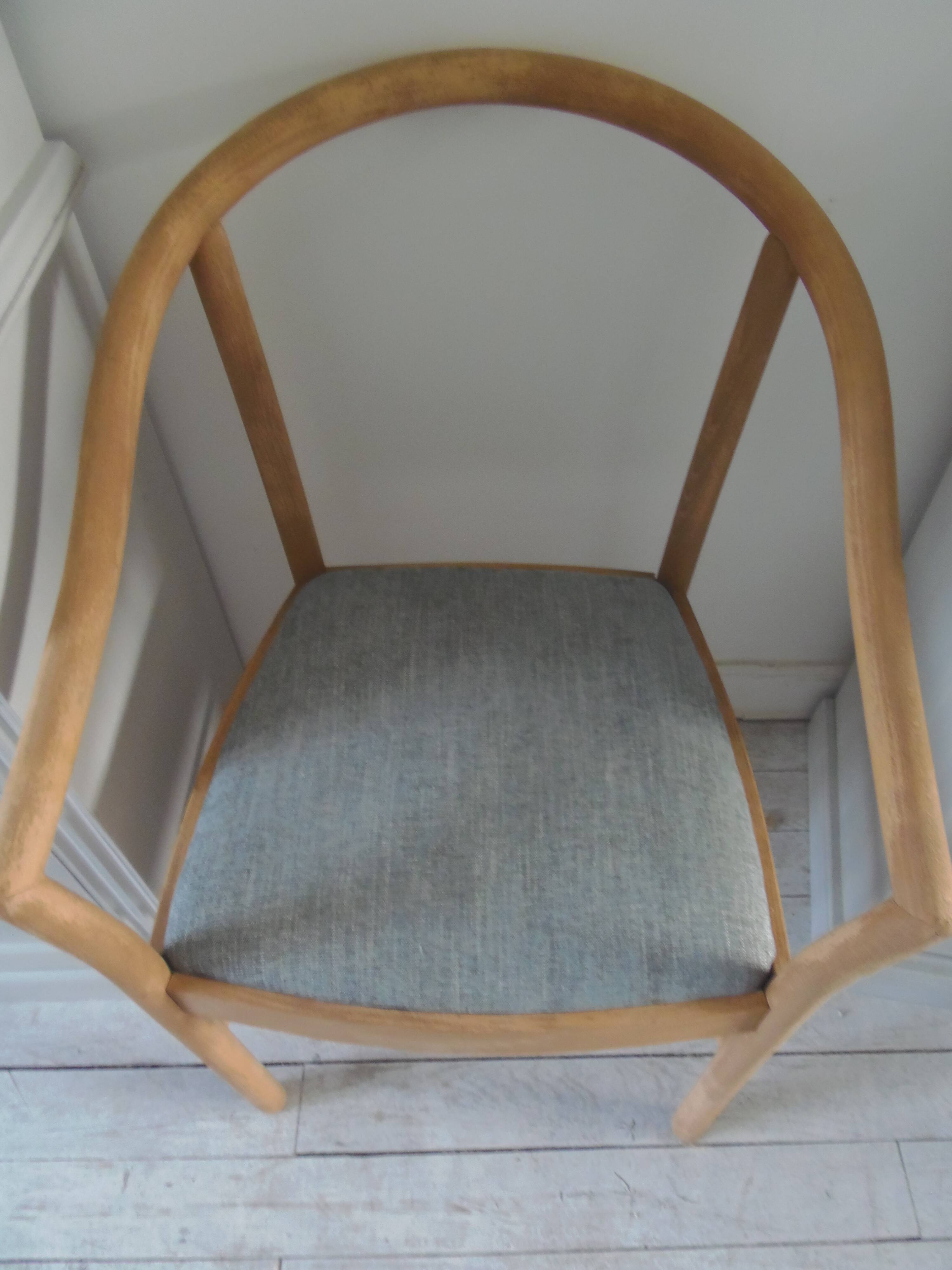 Scandinavian style armchair, beech frame, renovated seat