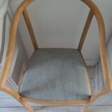 Scandinavian style armchair, beech frame, renovated seat