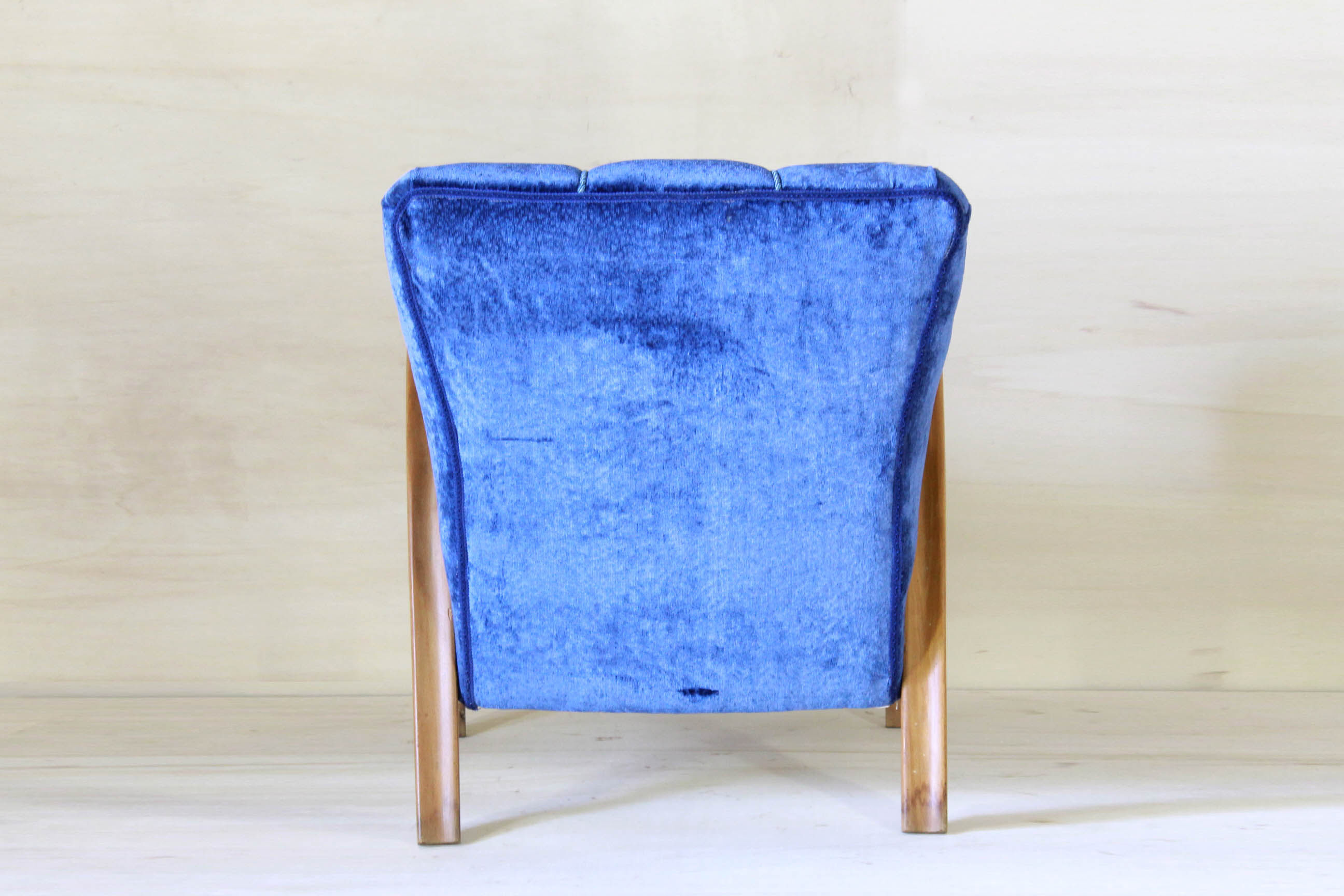 1940s italian art deco velvet armchair