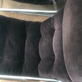 Brown velvet armchair from the 80s