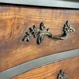 Curved patinated chest of drawers