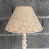 White turned wood lamp